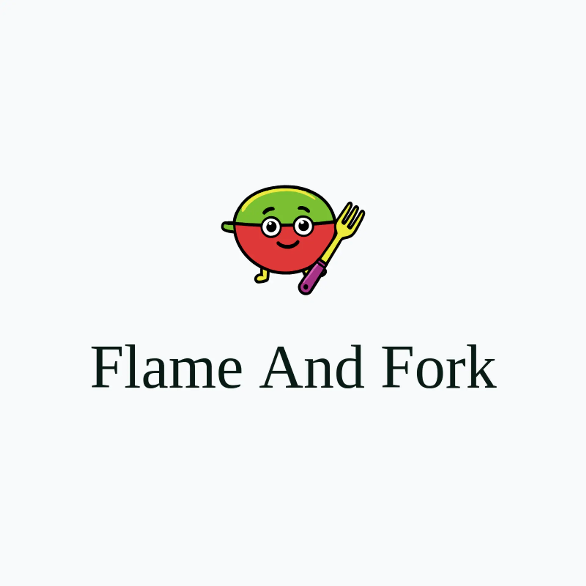 Flame and Fork logo for grill