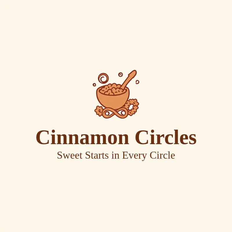 The cereal name Cinnamon Circles as a branded logo with a color icon