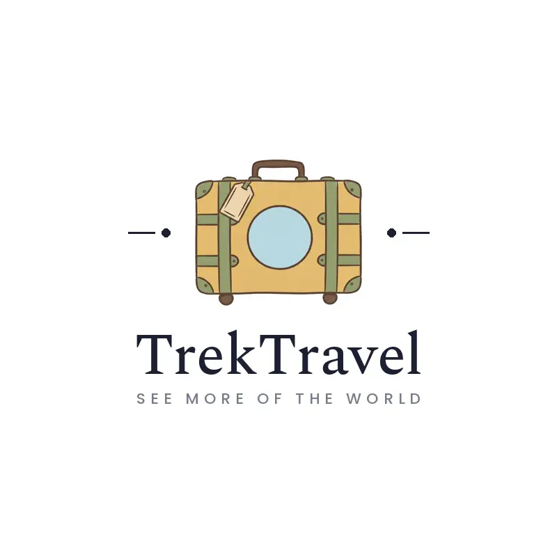 Vintage suitcase travel logo
