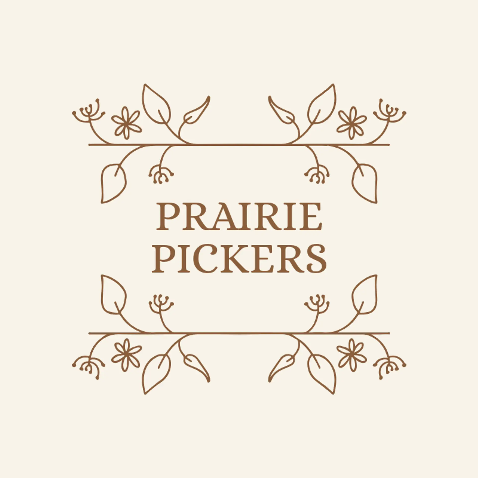 Prairie Pickers logo for country music