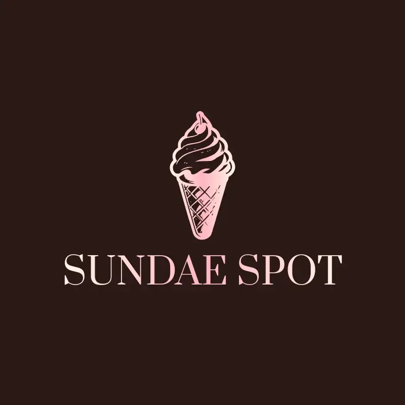 The ice cream shop name Sundae Spot as a branded logo with a single color icon
