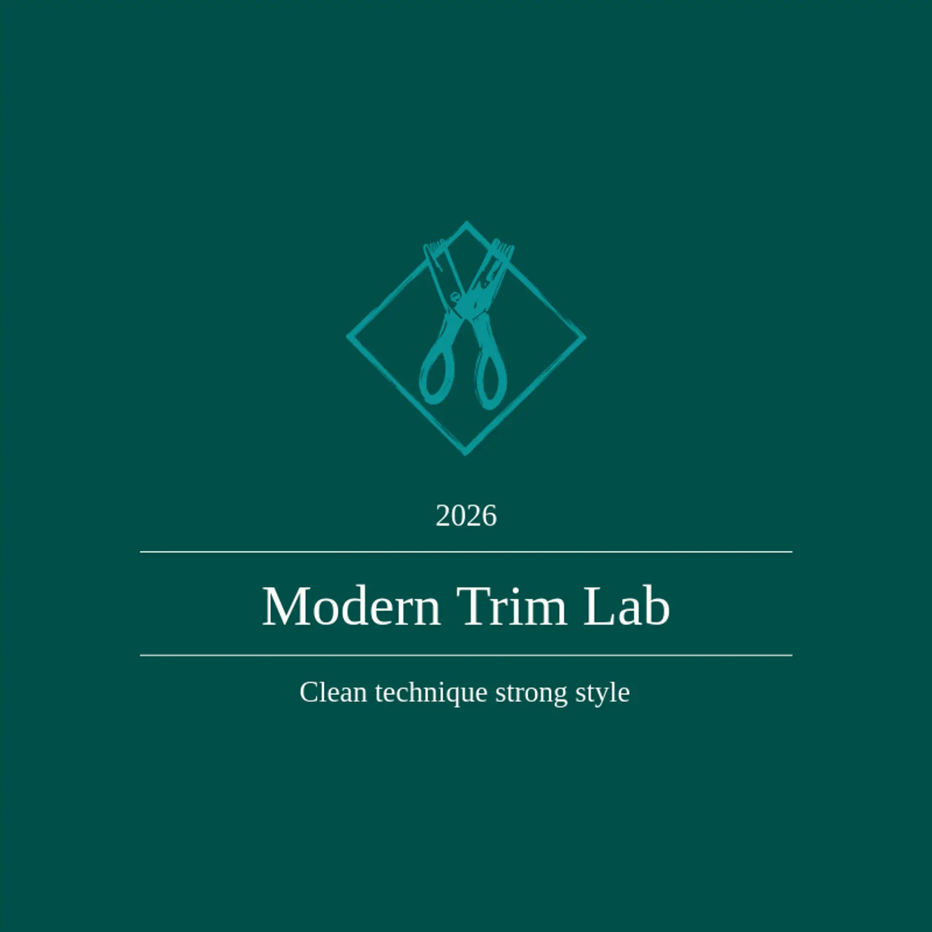 Modern Trim Lab logo for barbershop