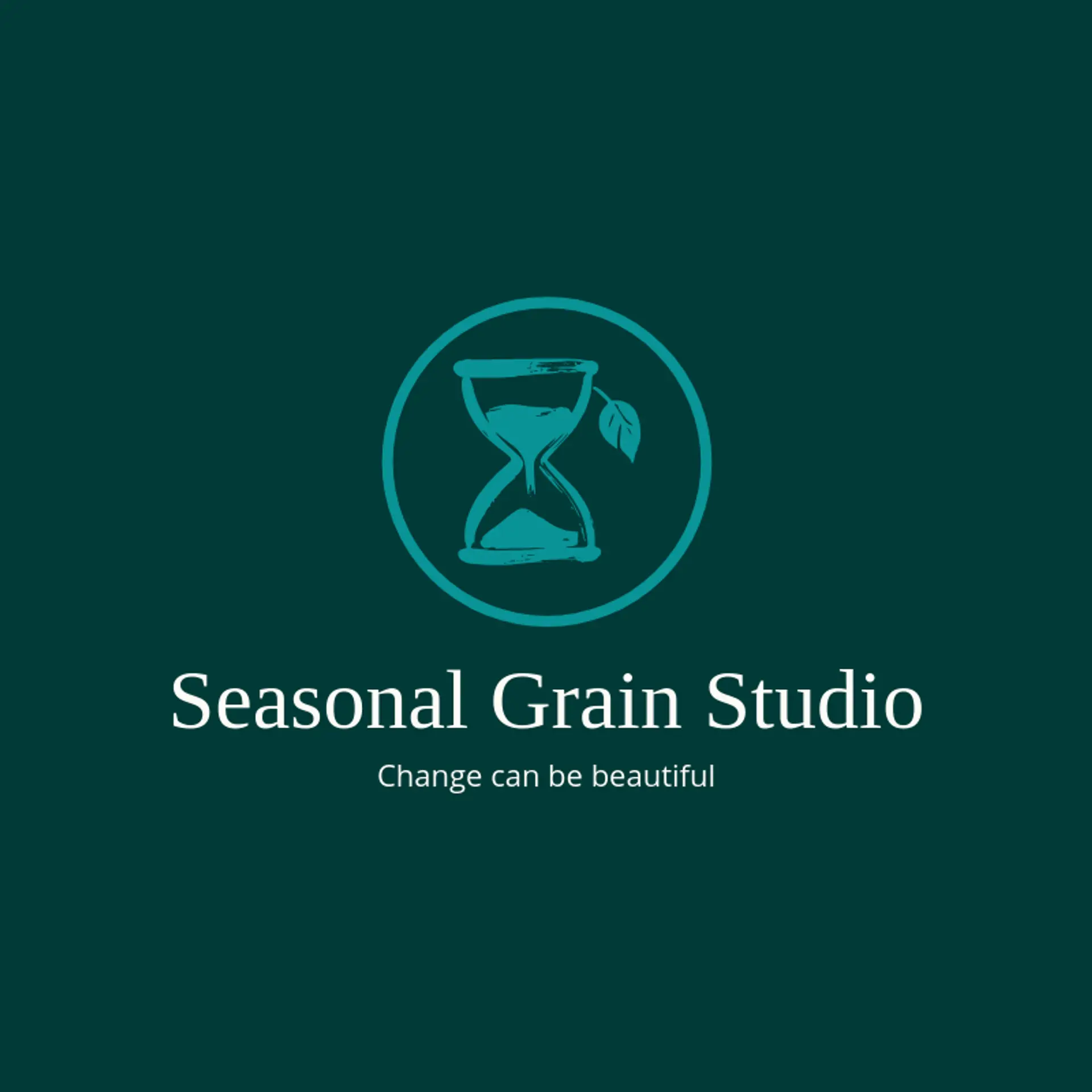 Seasonal Grain Studio logo for hourglass