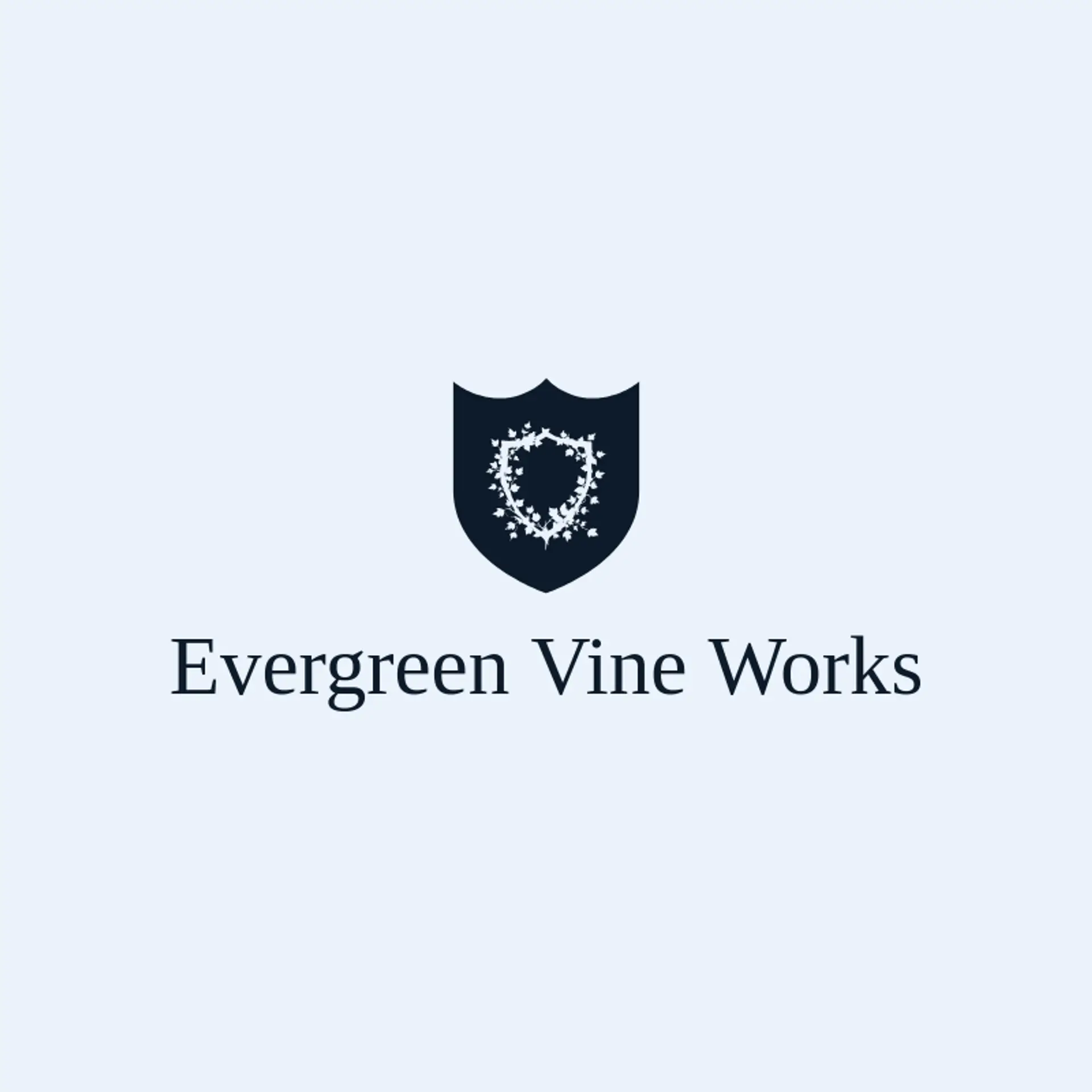 Evergreen Vine Works logo for vine