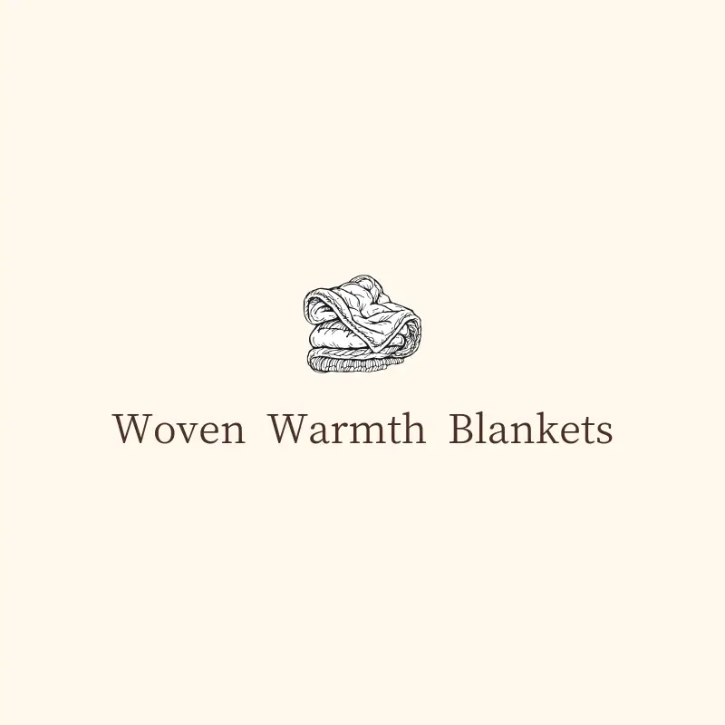 The crochet business name Woven Warmth Blankets as a branded logo with a single color icon