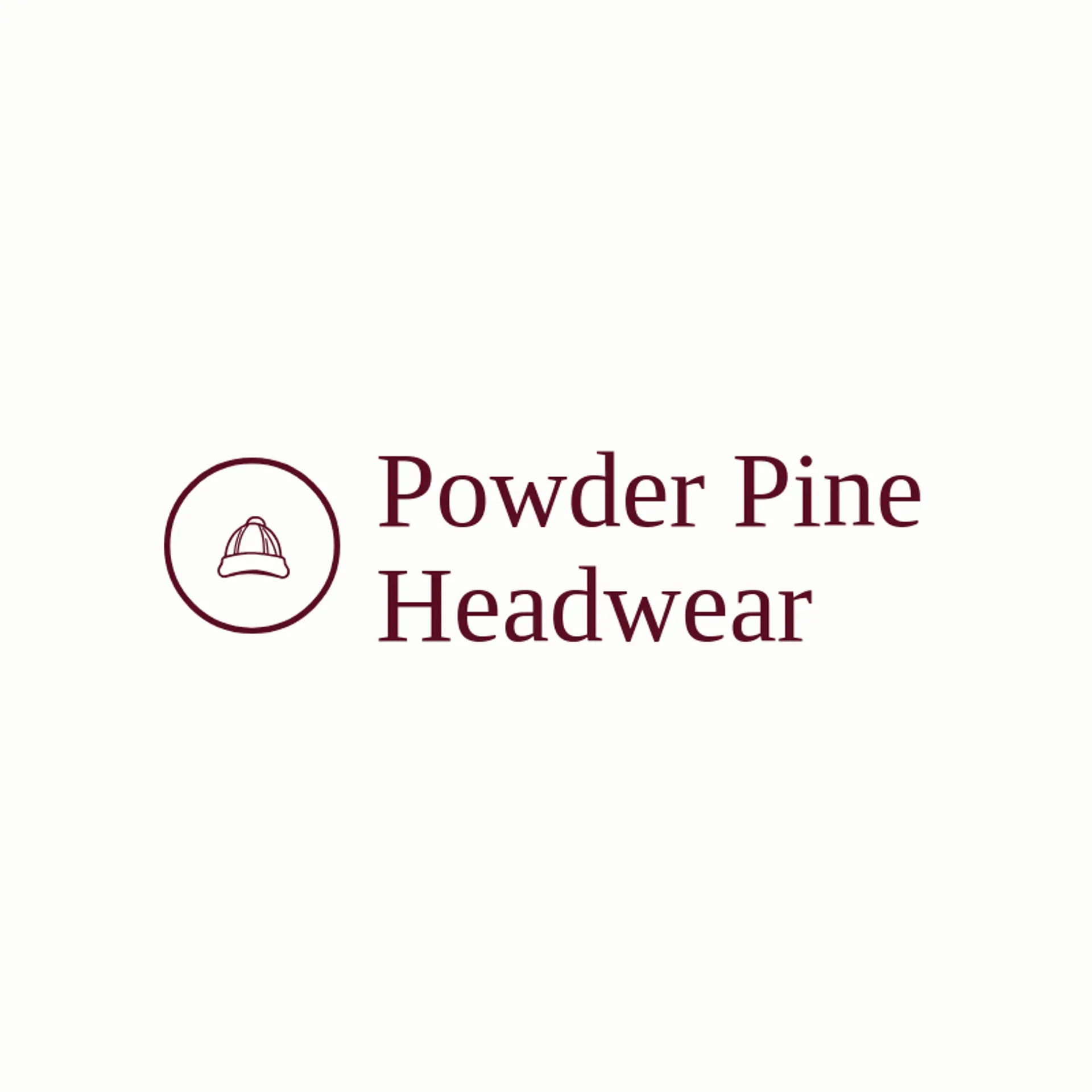 Powder Pine Headwear logo for beanie