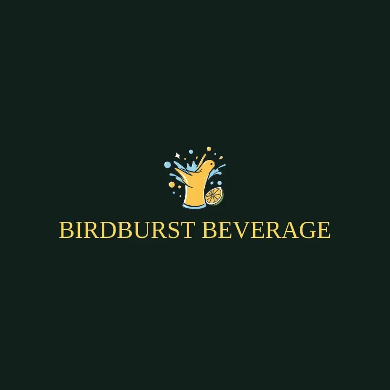 The drink name BirdBurst Beverage as a branded logo with a color icon