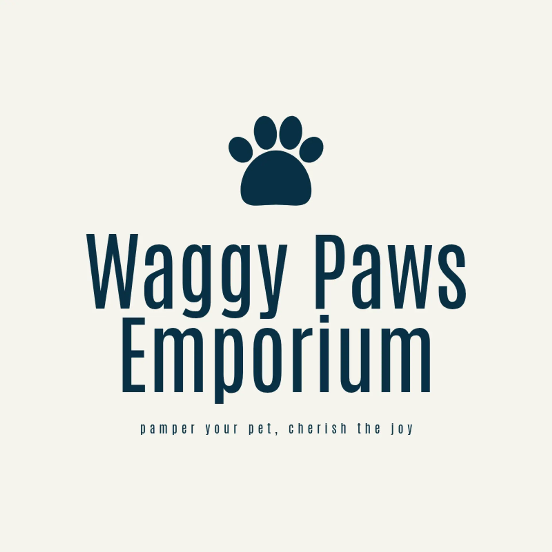 Waggy Paws Emporium logo for pet store