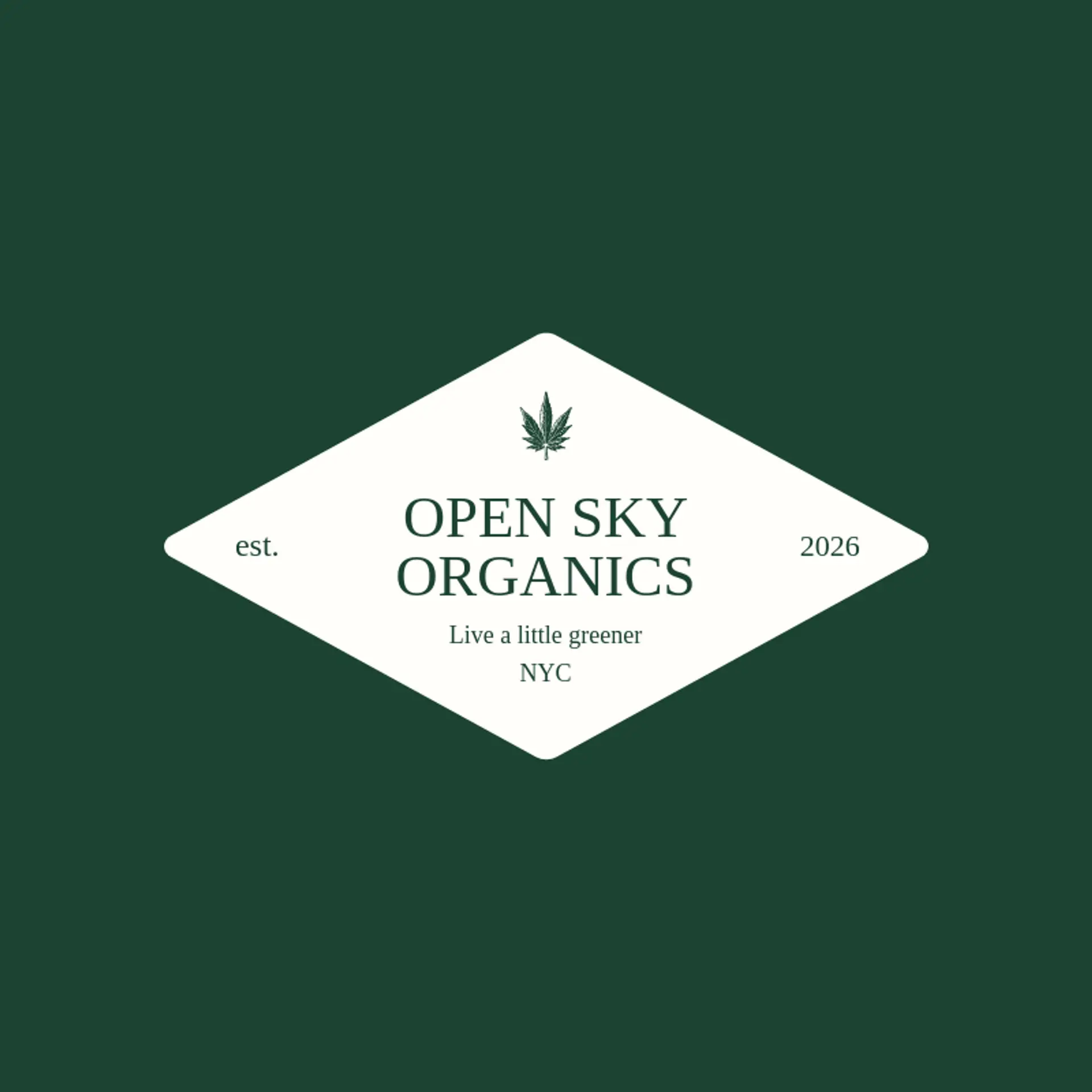 Open Sky Organics logo for marijuana