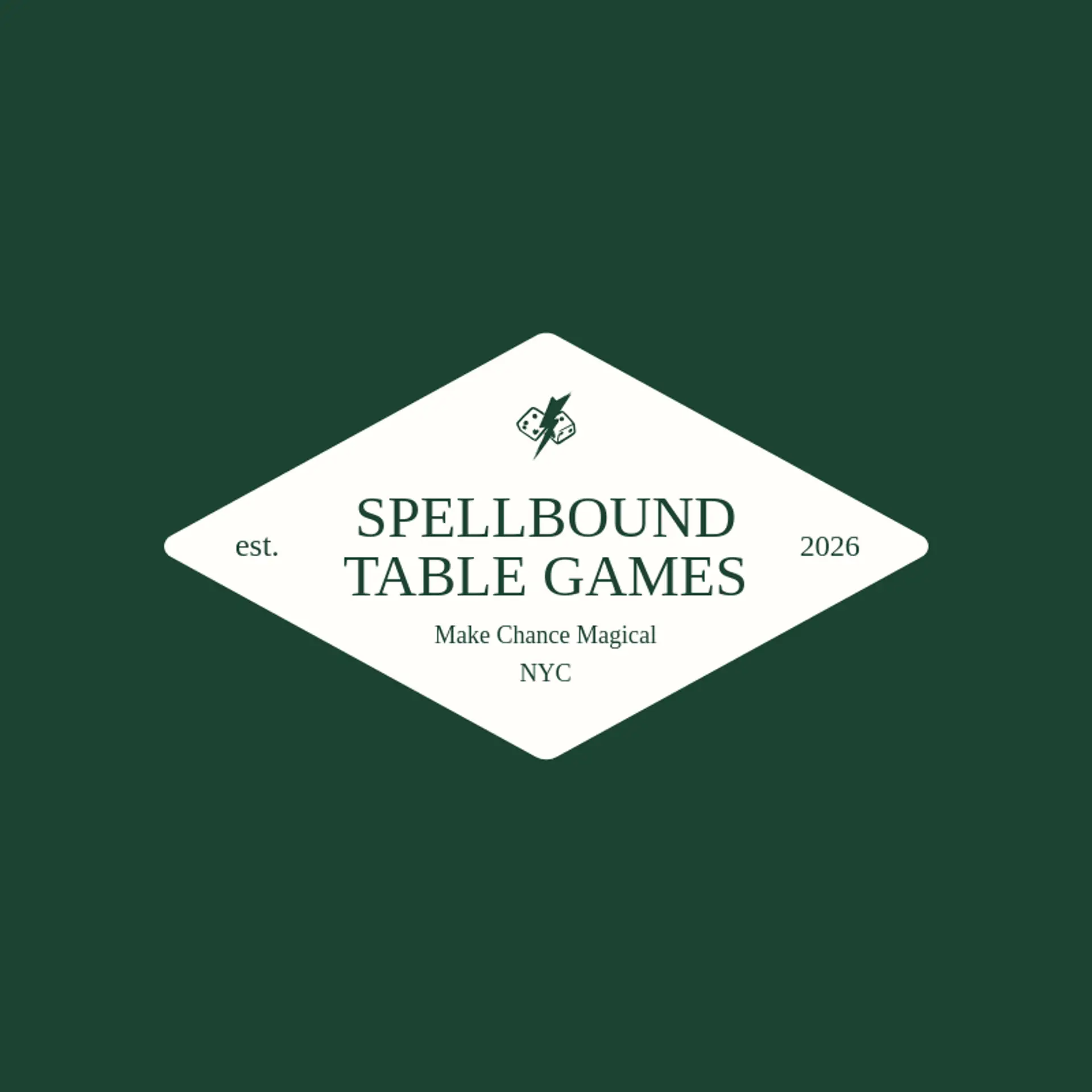Spellbound Table Games logo for dice