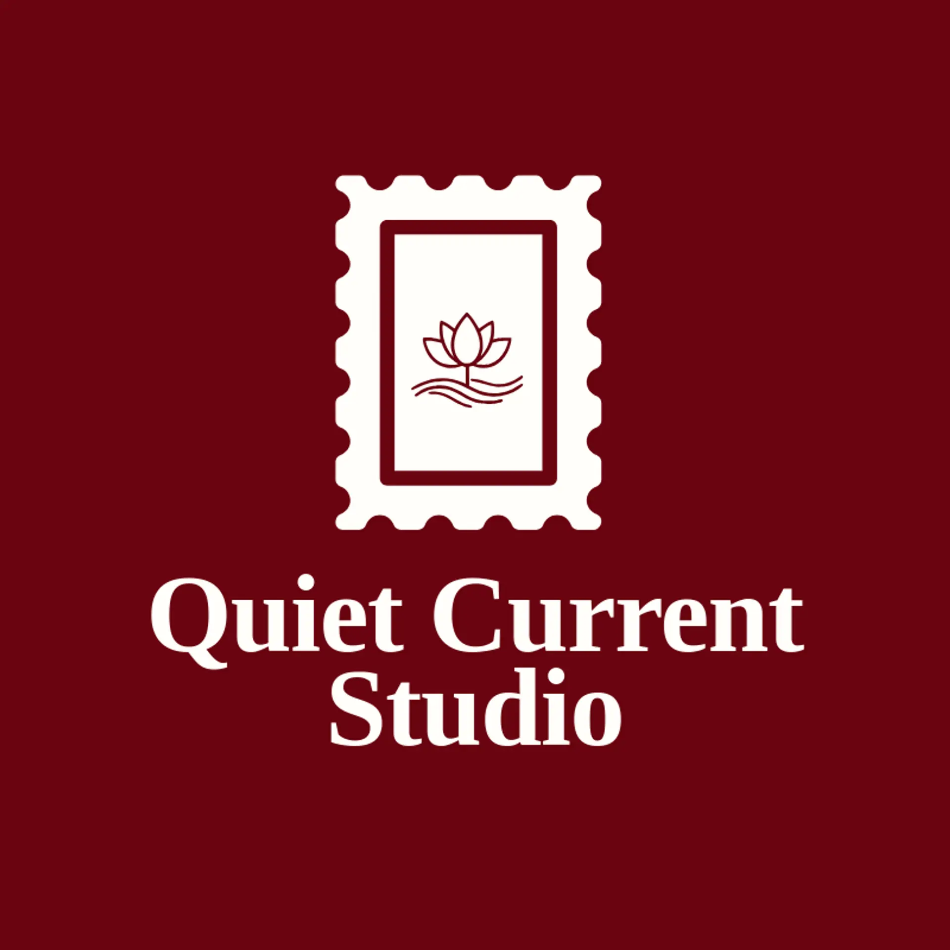 Quiet Current Studio logo for lotus flower