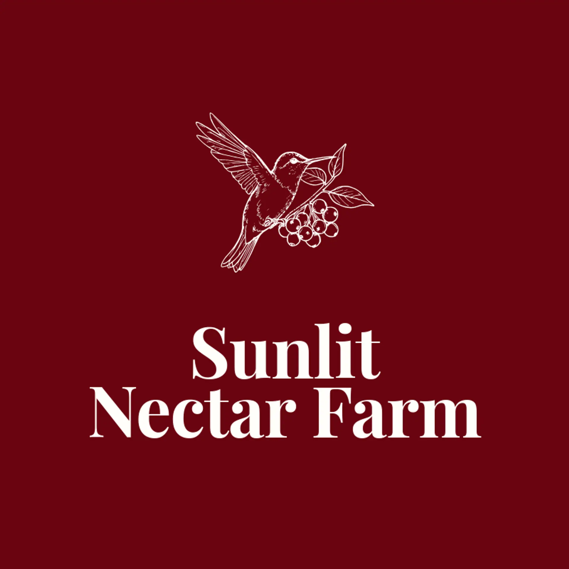 Sunlit Nectar Farm logo for hummingbird