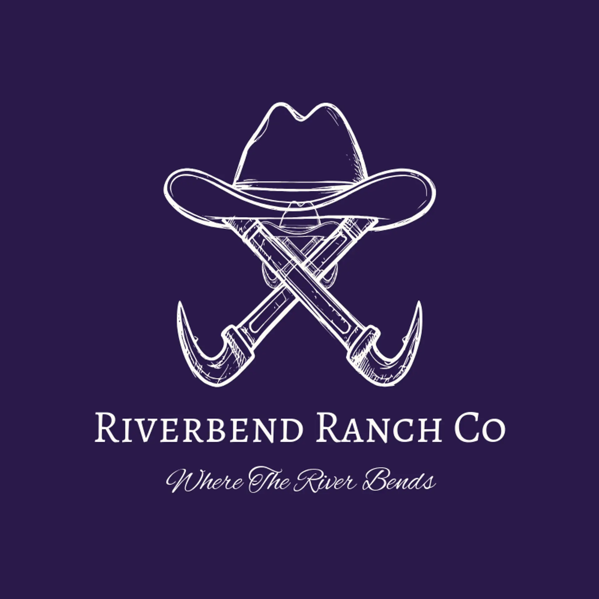 Riverbend Ranch Co logo for cowboy hat