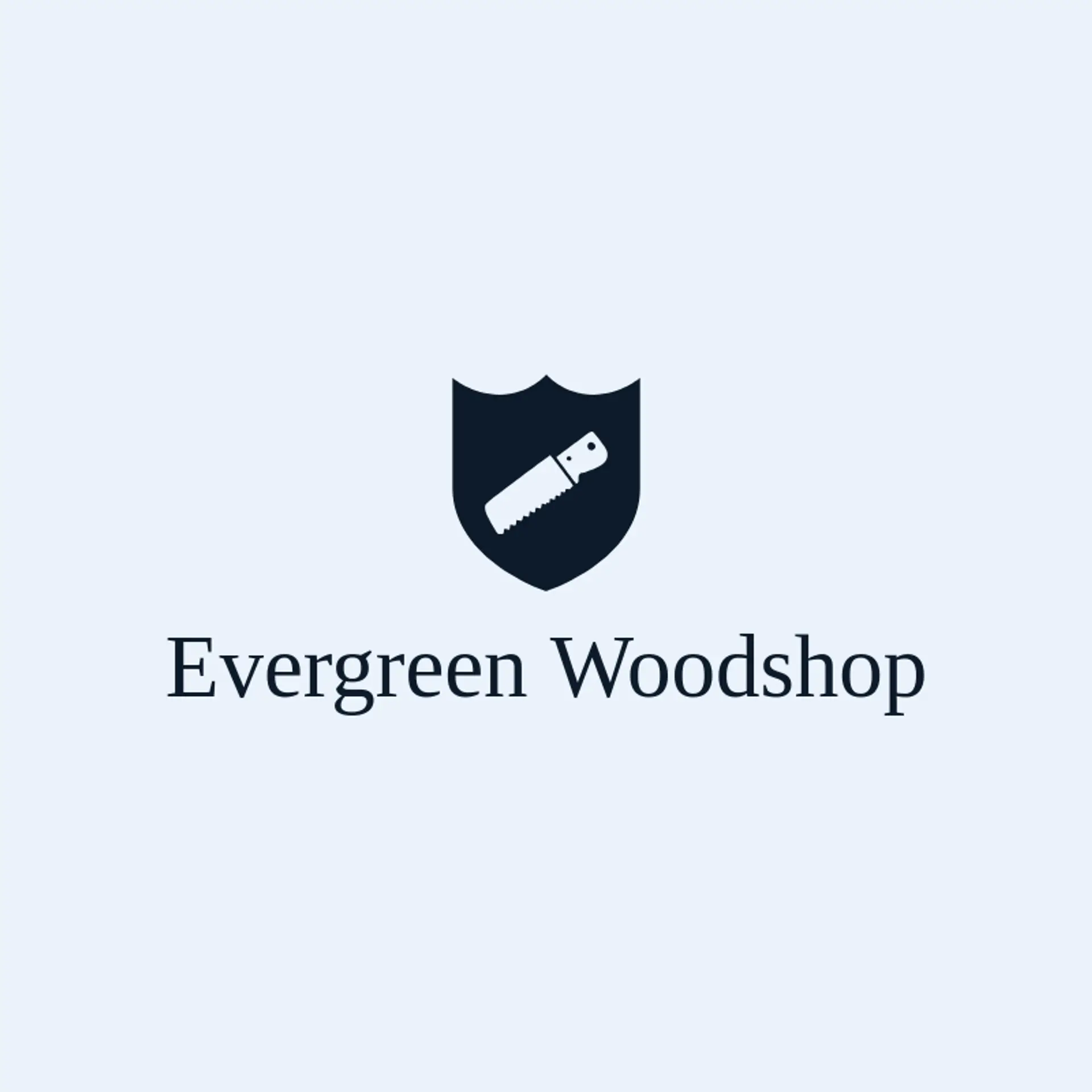 Evergreen Woodshop logo for carpenter