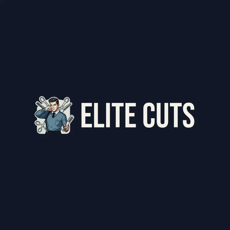 The barbershop name Elite Cuts as a branded logo with a color icon