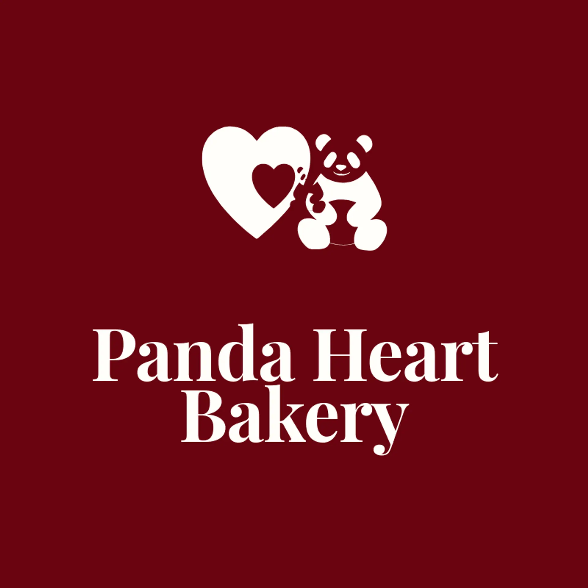 Panda Heart Bakery logo for panda