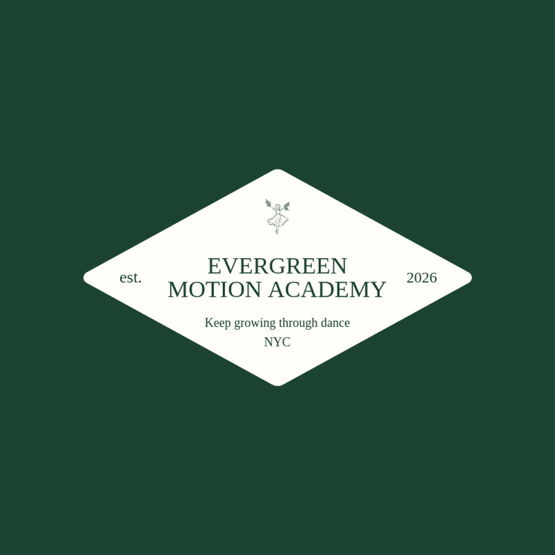 Evergreen Motion Academy logo for dance studio