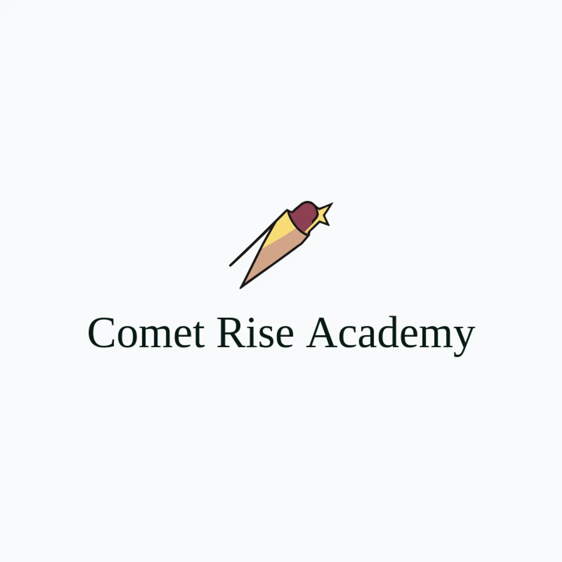 Comet Rise Academy logo for shooting star