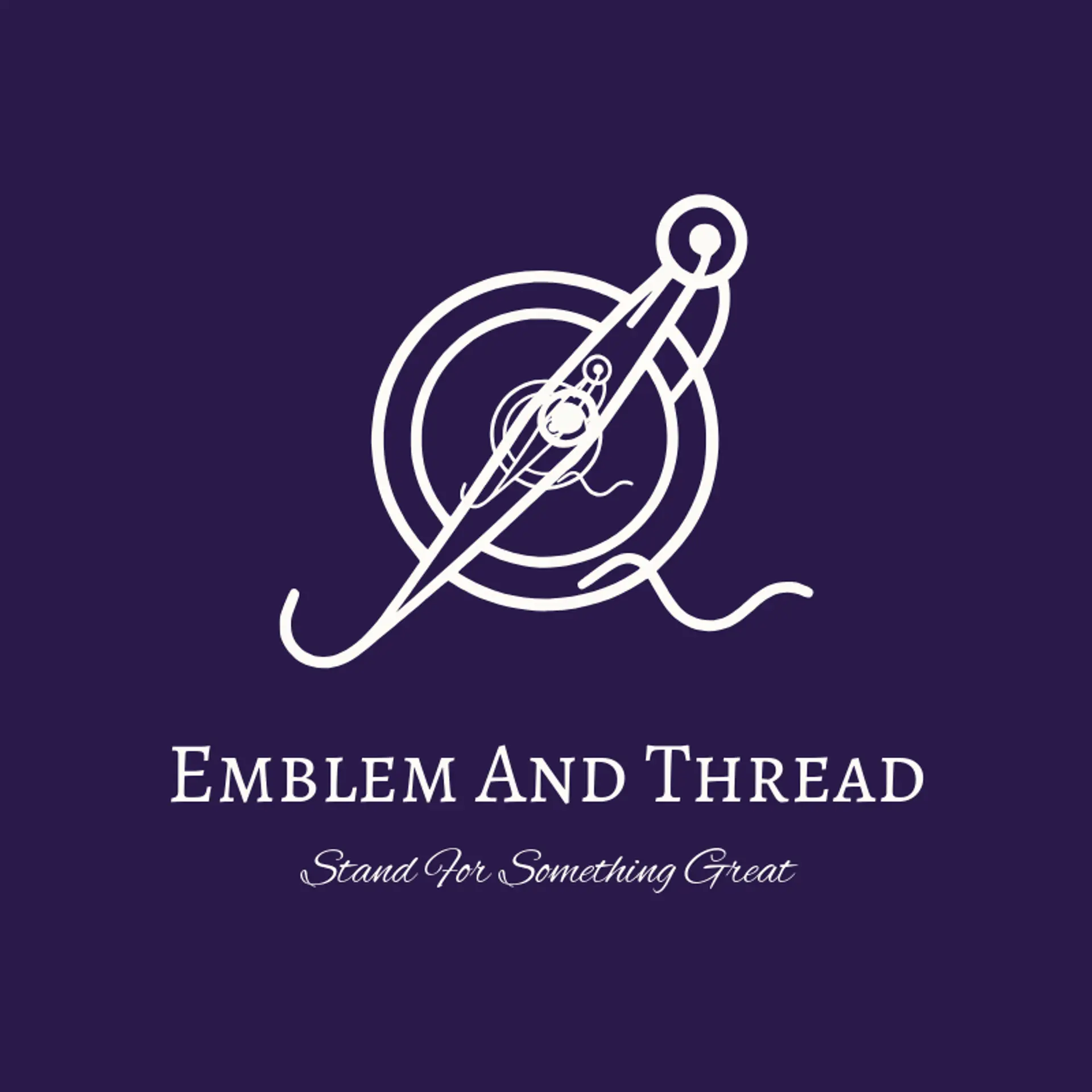 Emblem And Thread logo for embroidery