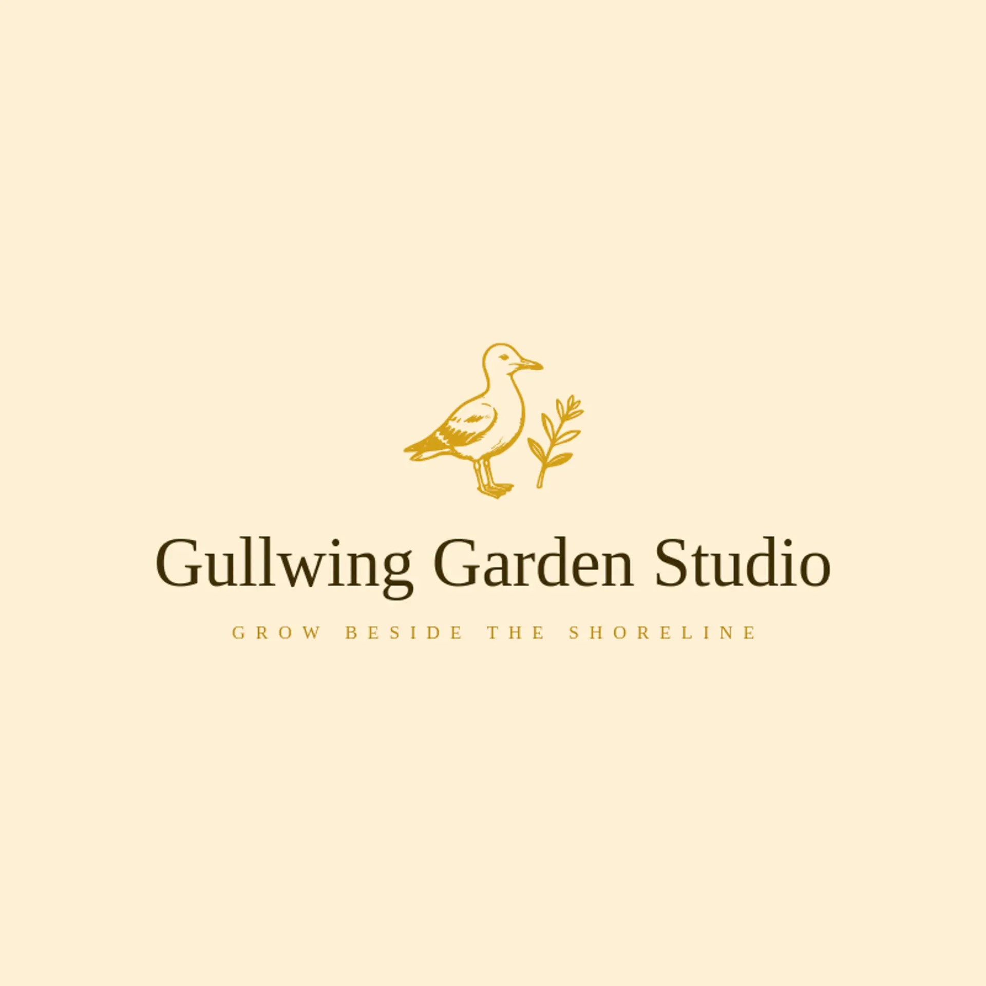 Gullwing Garden Studio logo for seagull