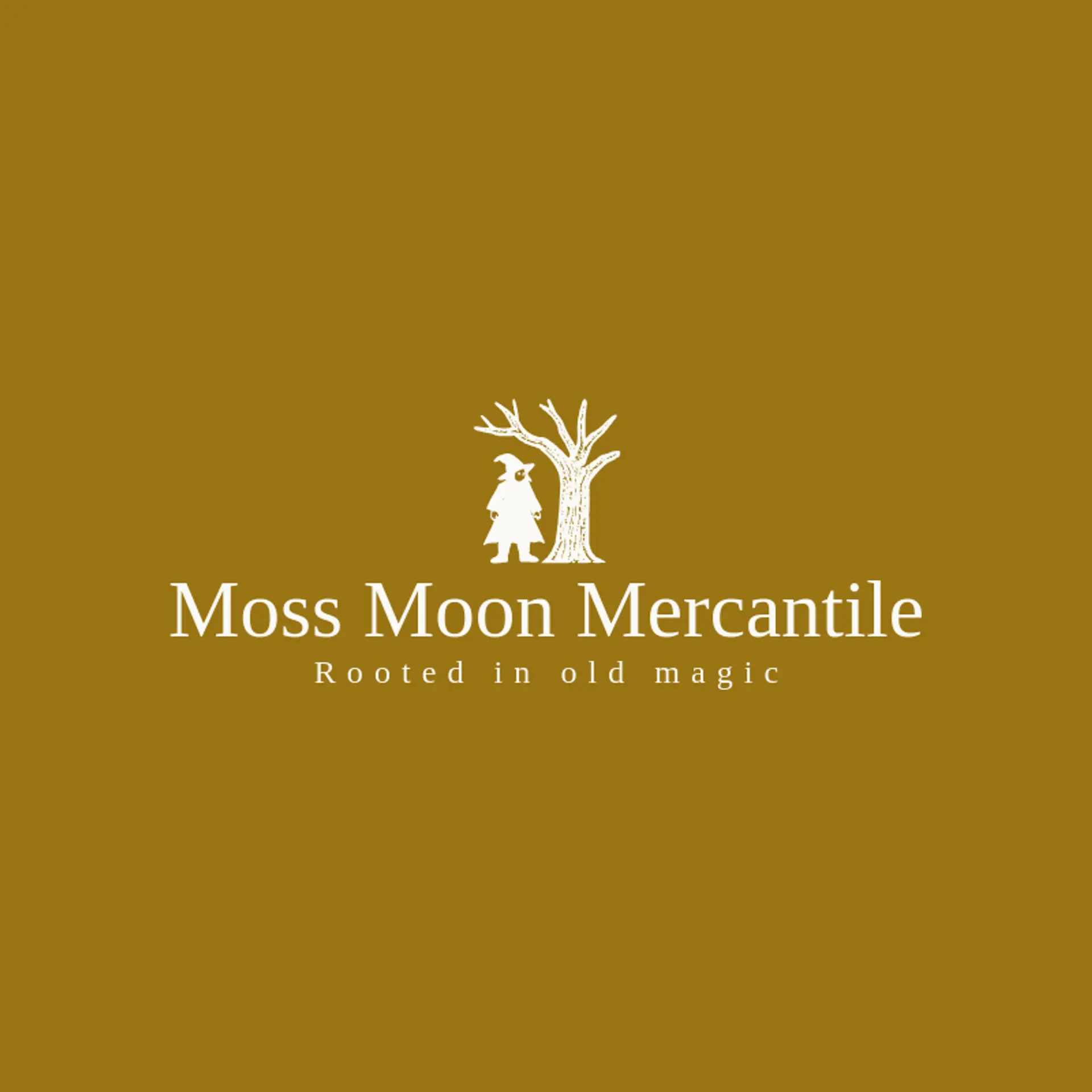 Moss Moon Mercantile logo for witch