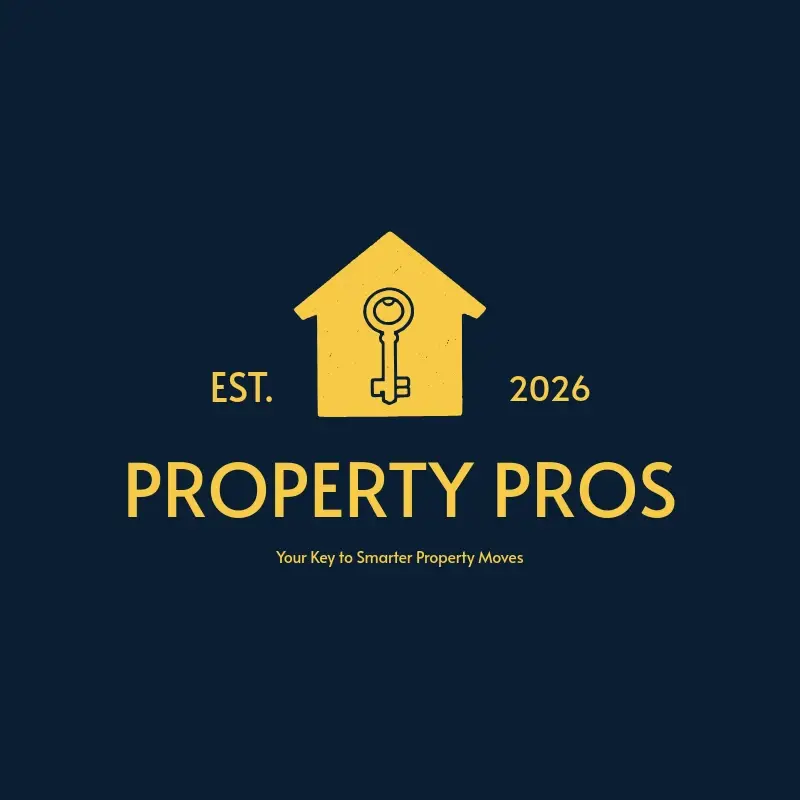 The real estate company name Property Pros as a branded logo with a single color icon
