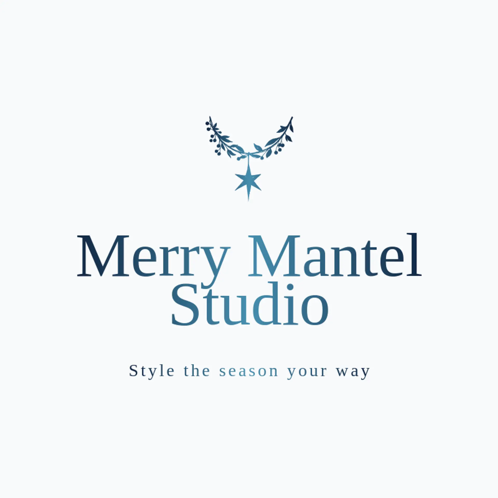 Merry Mantel Studio logo for holiday