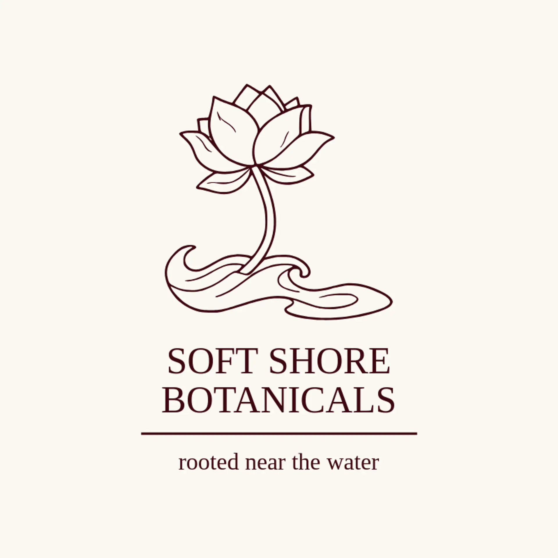 Soft Shore Botanicals logo for lotus flower