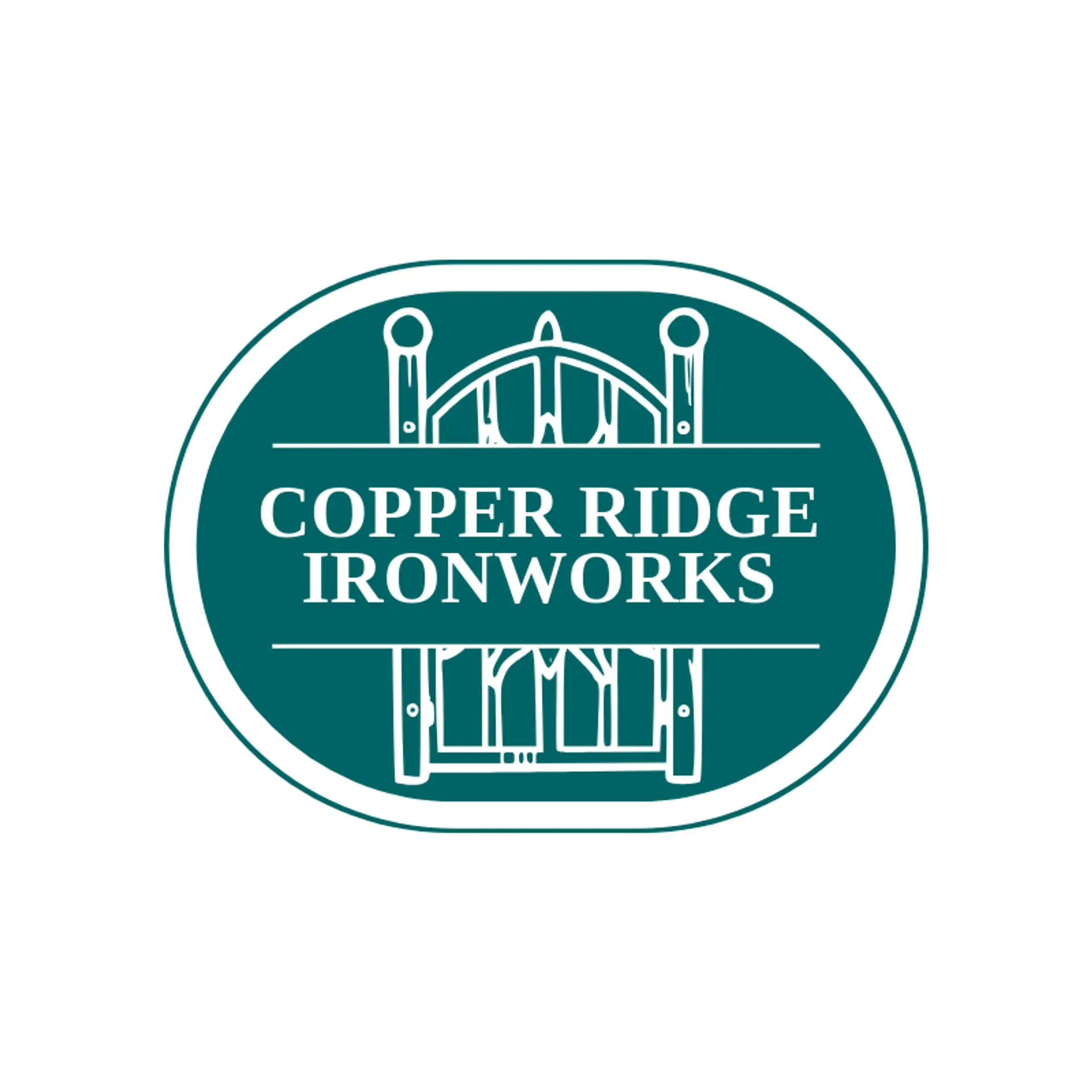 Copper Ridge Ironworks logo for gate