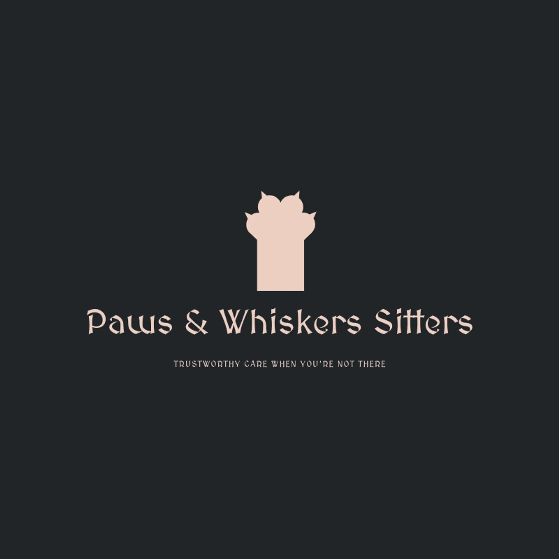 Paws & Whiskers Sitters logo for pet sitting