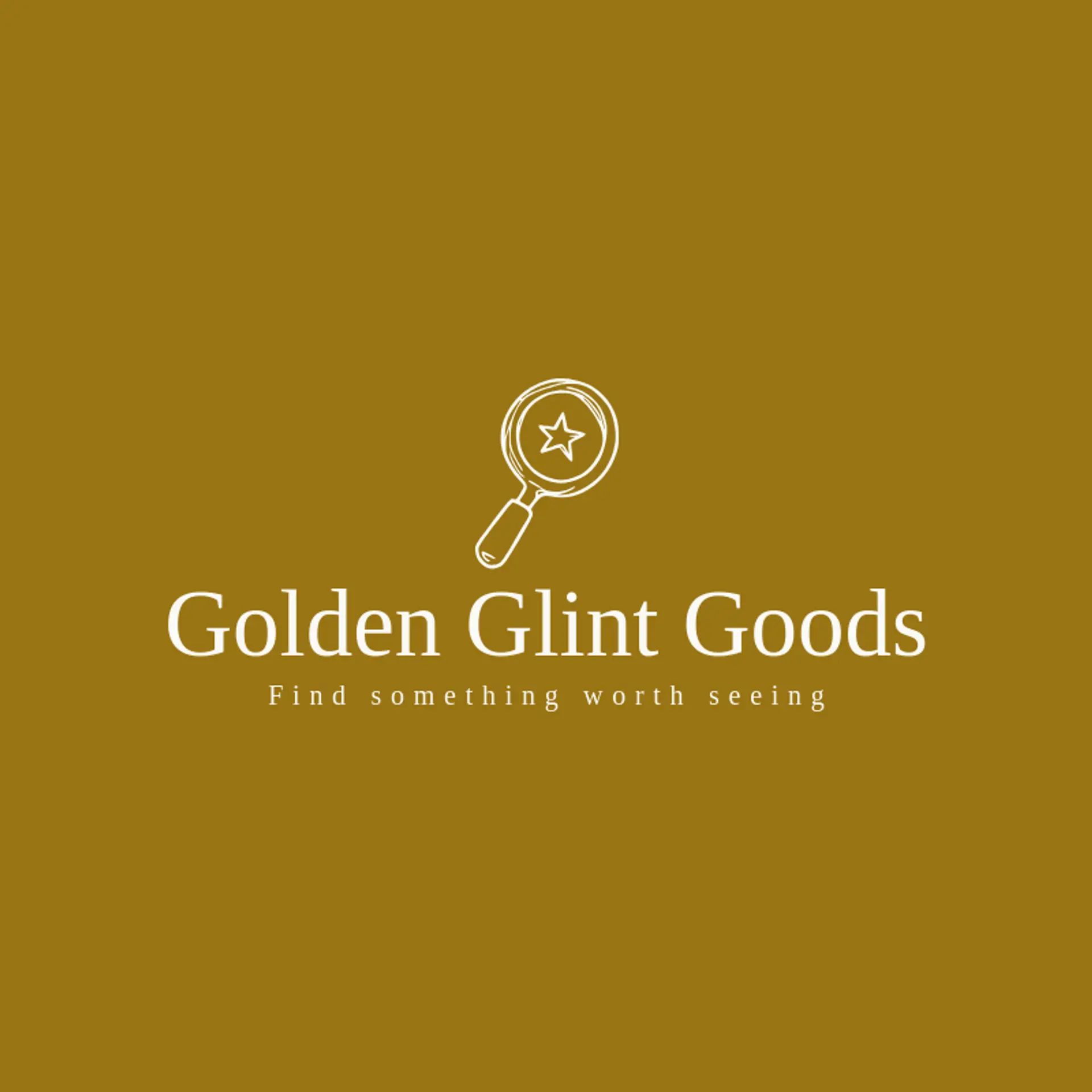 Golden Glint Goods logo for magnifying glass