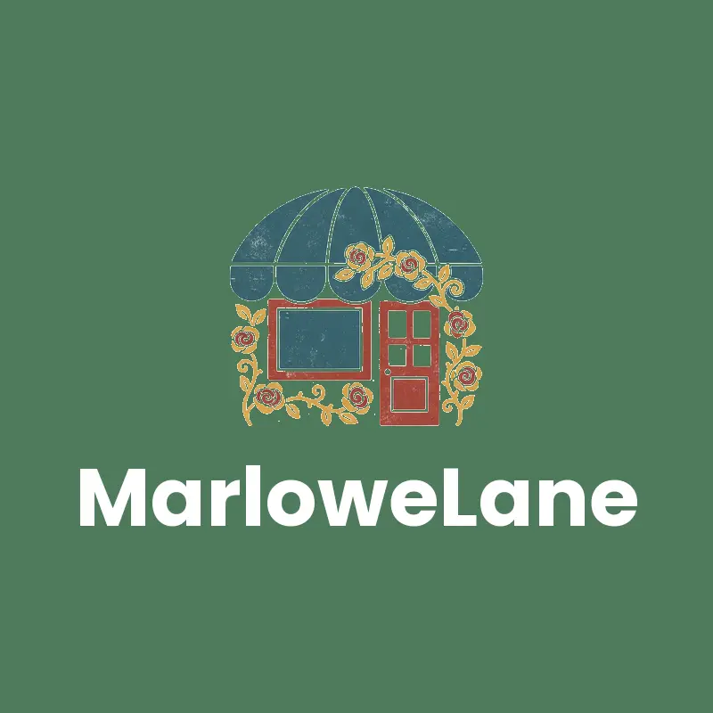 Floral storefront boutique logo in a linocut style