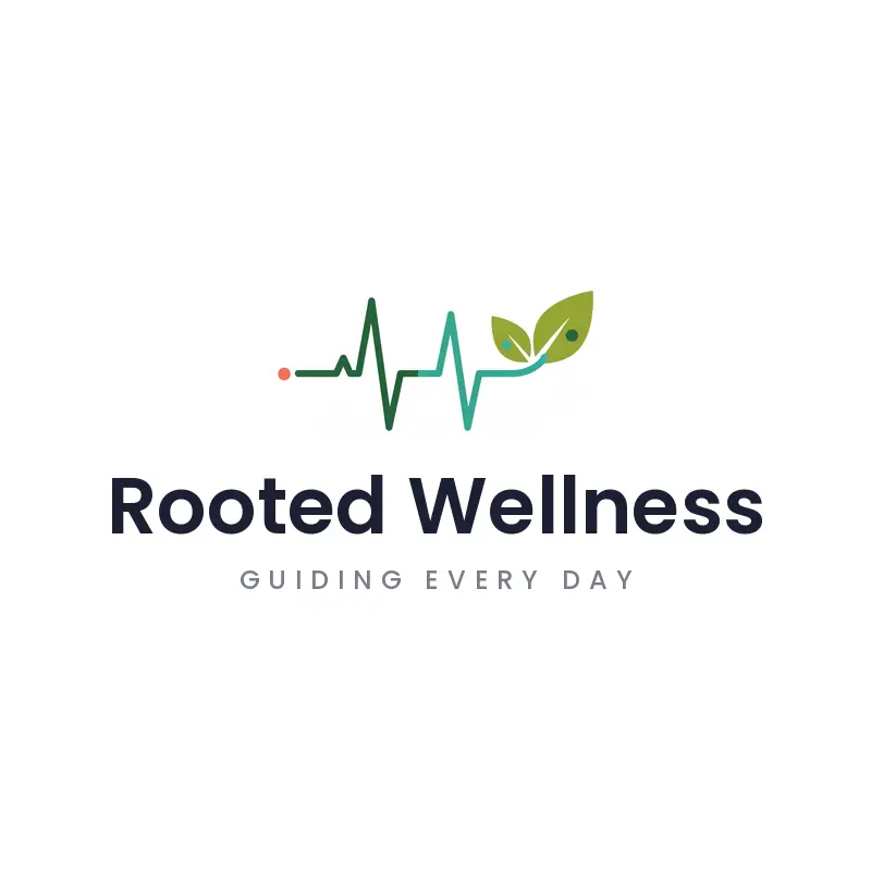A heartbeat line turning into a leaf, a healthcare logo in a minimal style