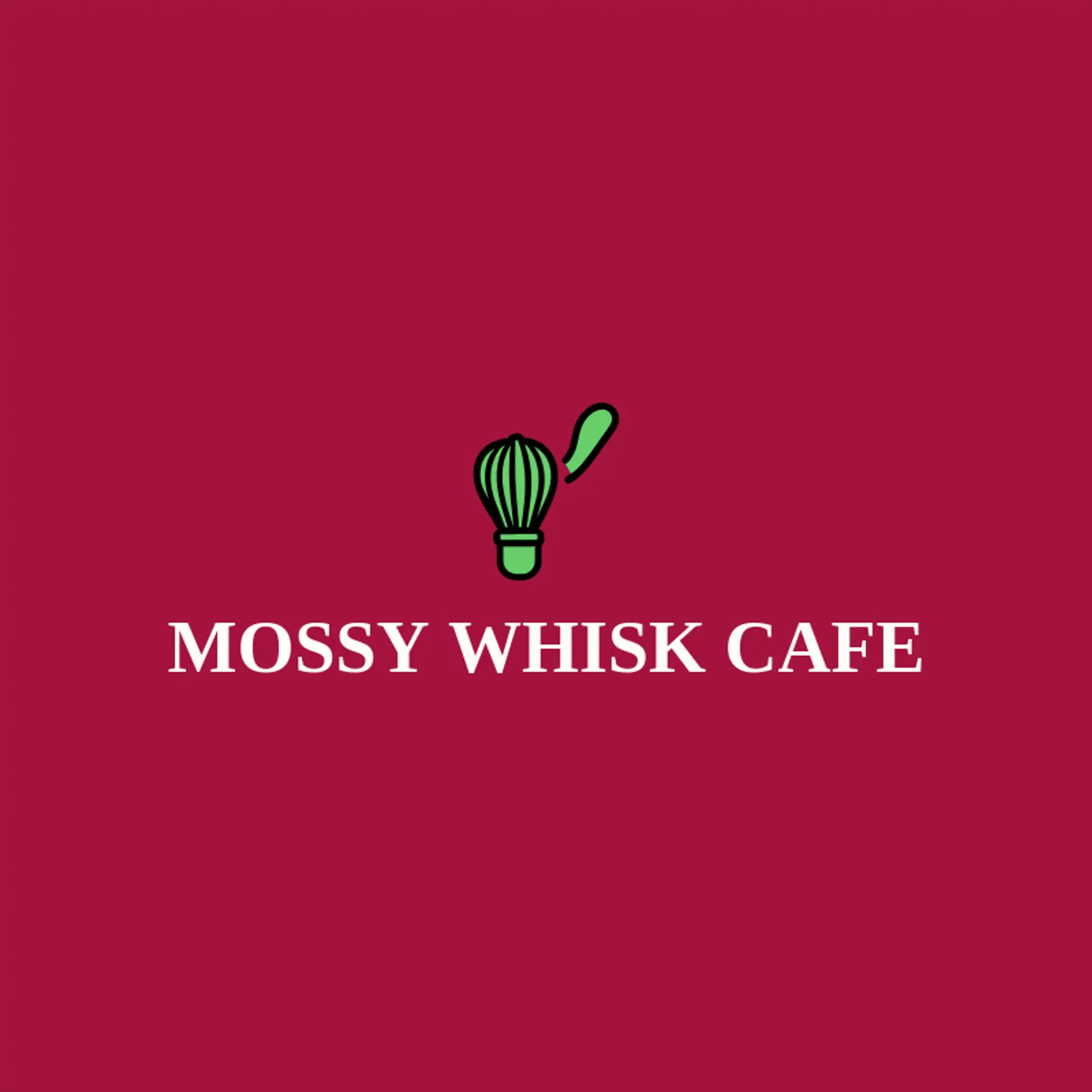 Mossy Whisk Cafe logo for matcha