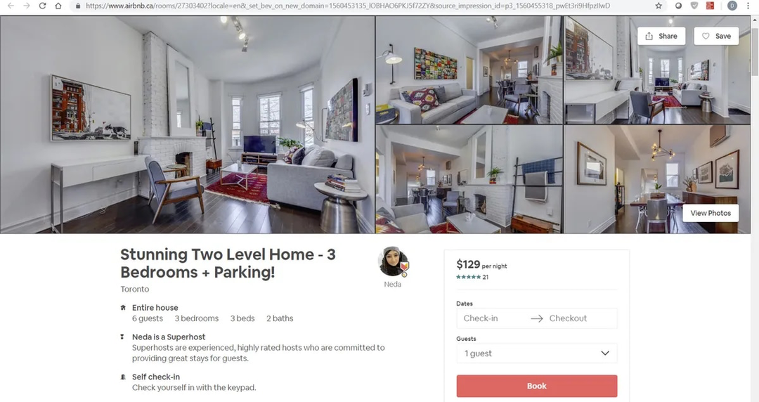 Example of Airbnb listing | Source: The Globe And Mail