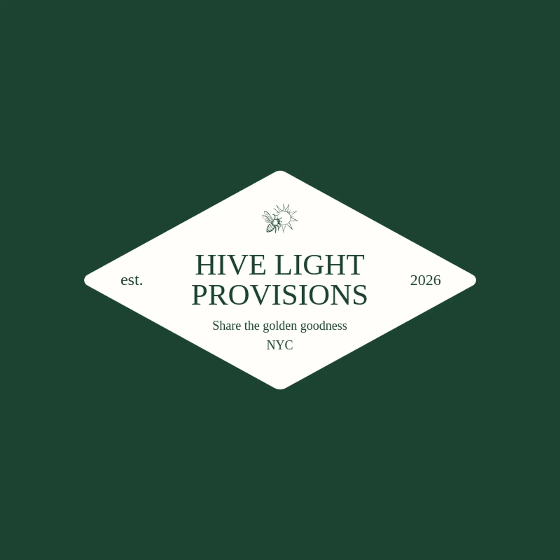Hive Light Provisions logo for honey bee