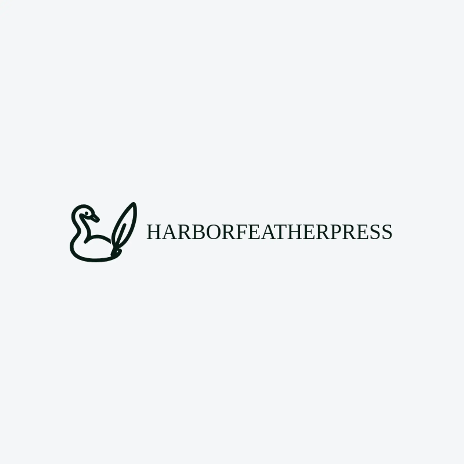 Harbor Feather Press logo for swan