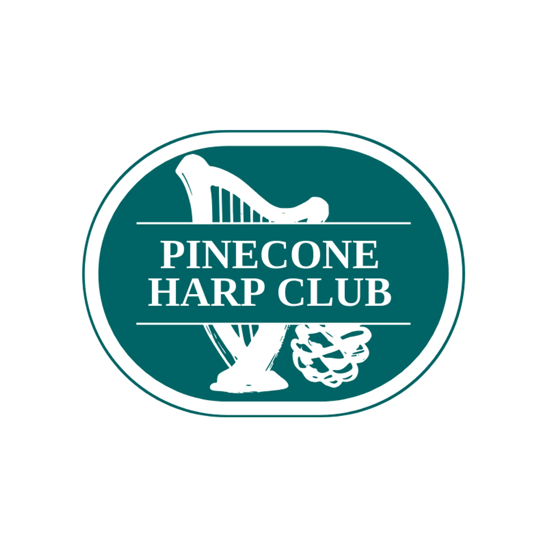 Pinecone Harp Club logo for harp
