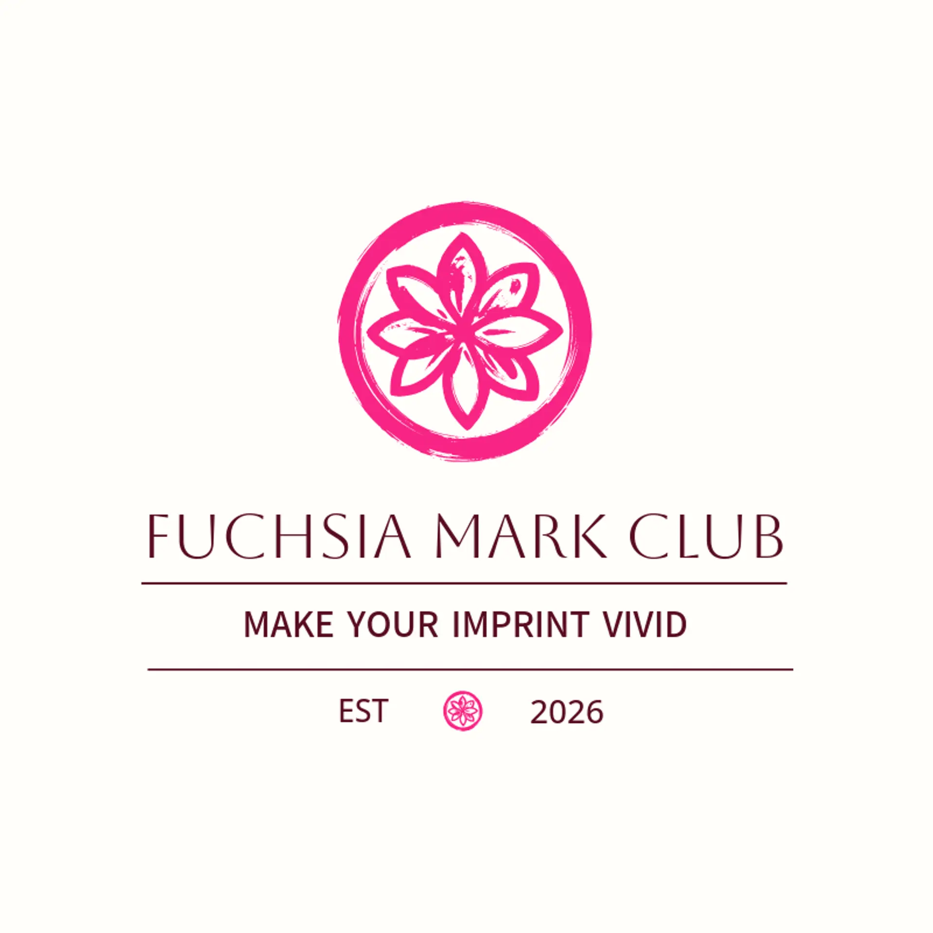 Fuchsia Mark Club logo for stamp