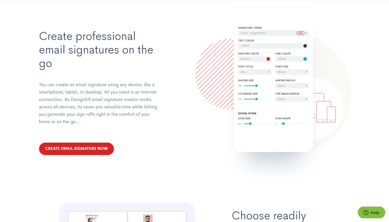 Designhill email signature creator