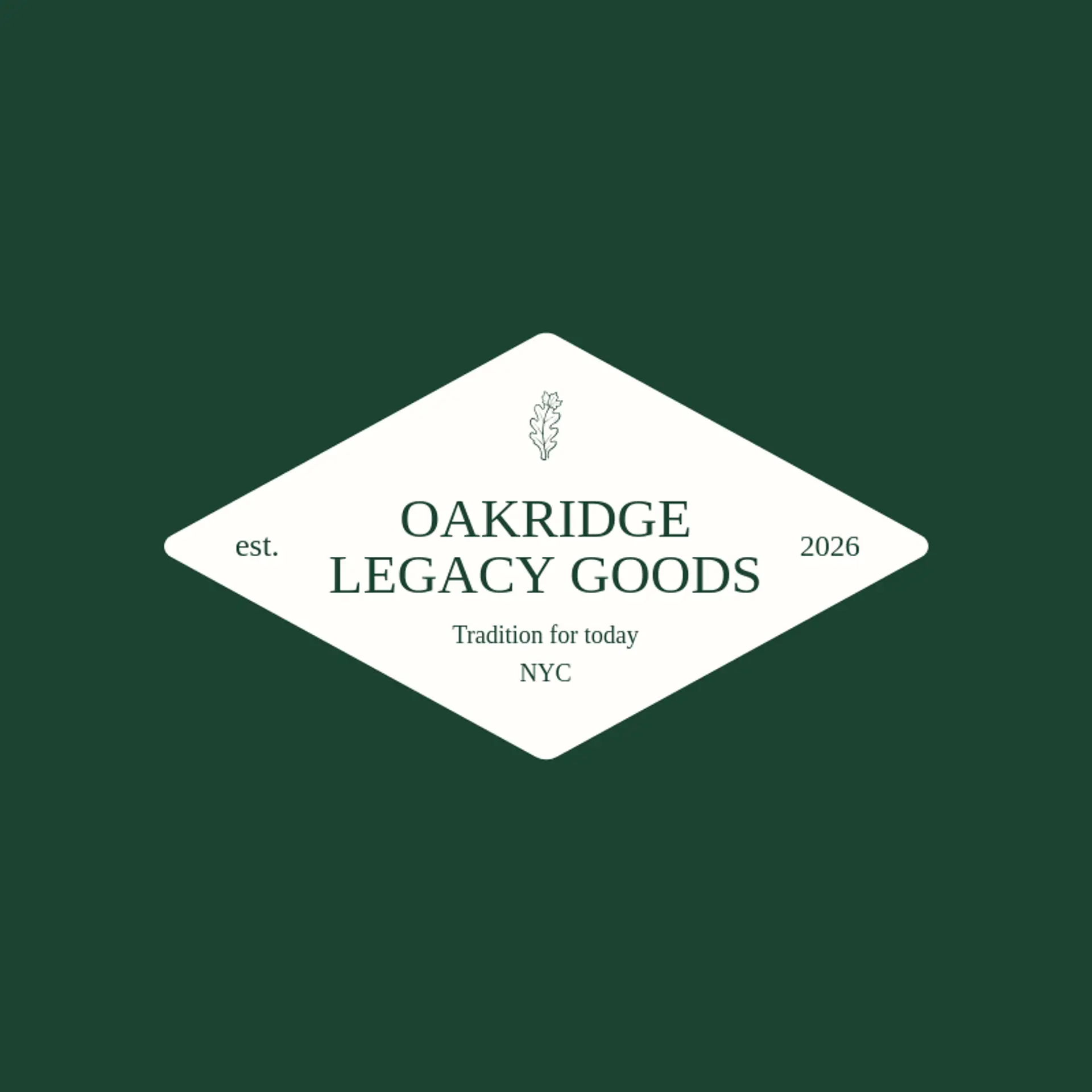 Oakridge Legacy Goods logo for heritage