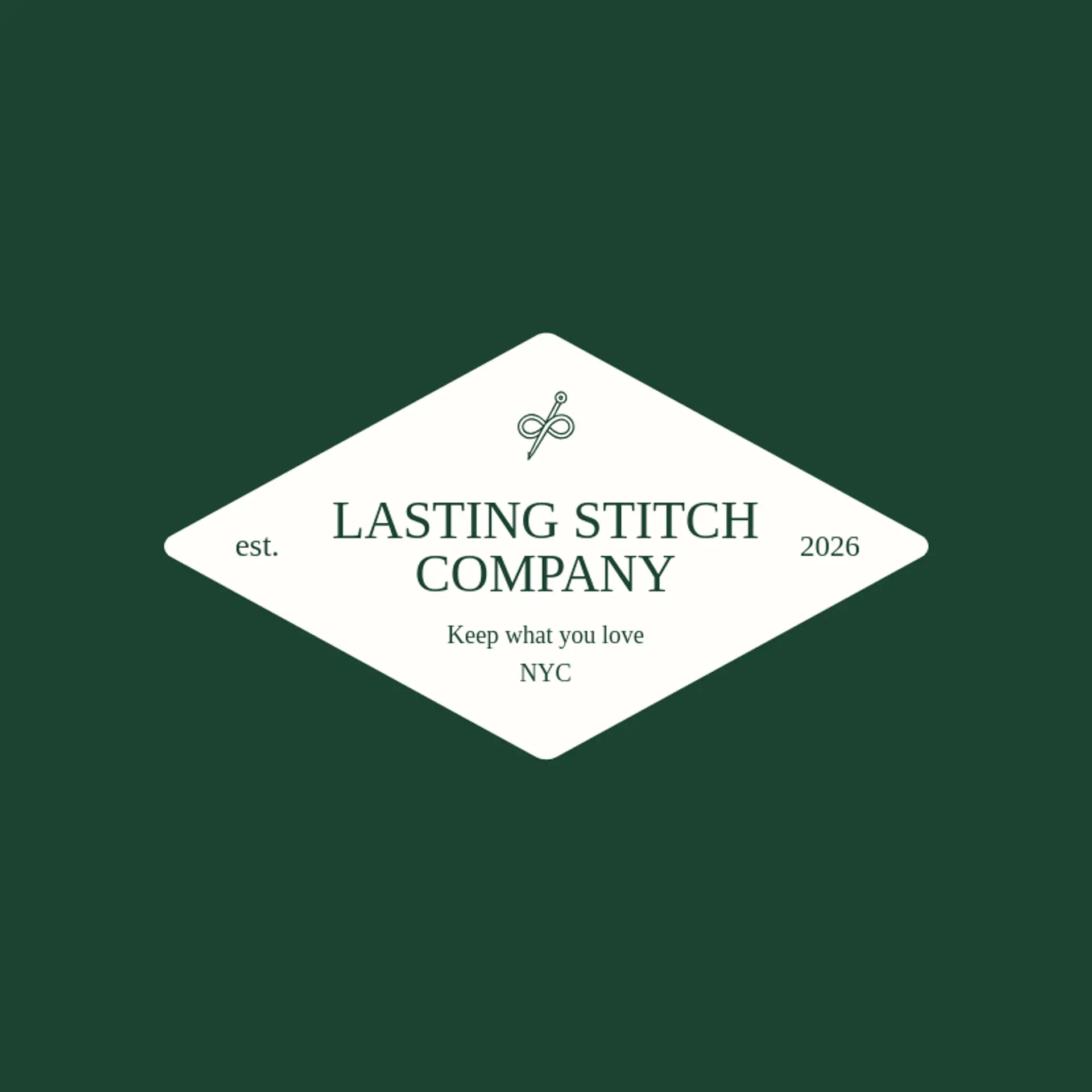 Lasting Stitch Company logo for sewing