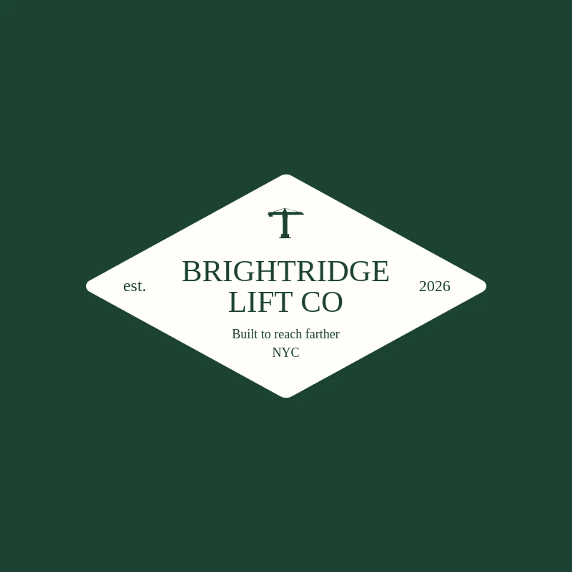Brightridge Lift Co logo for crane