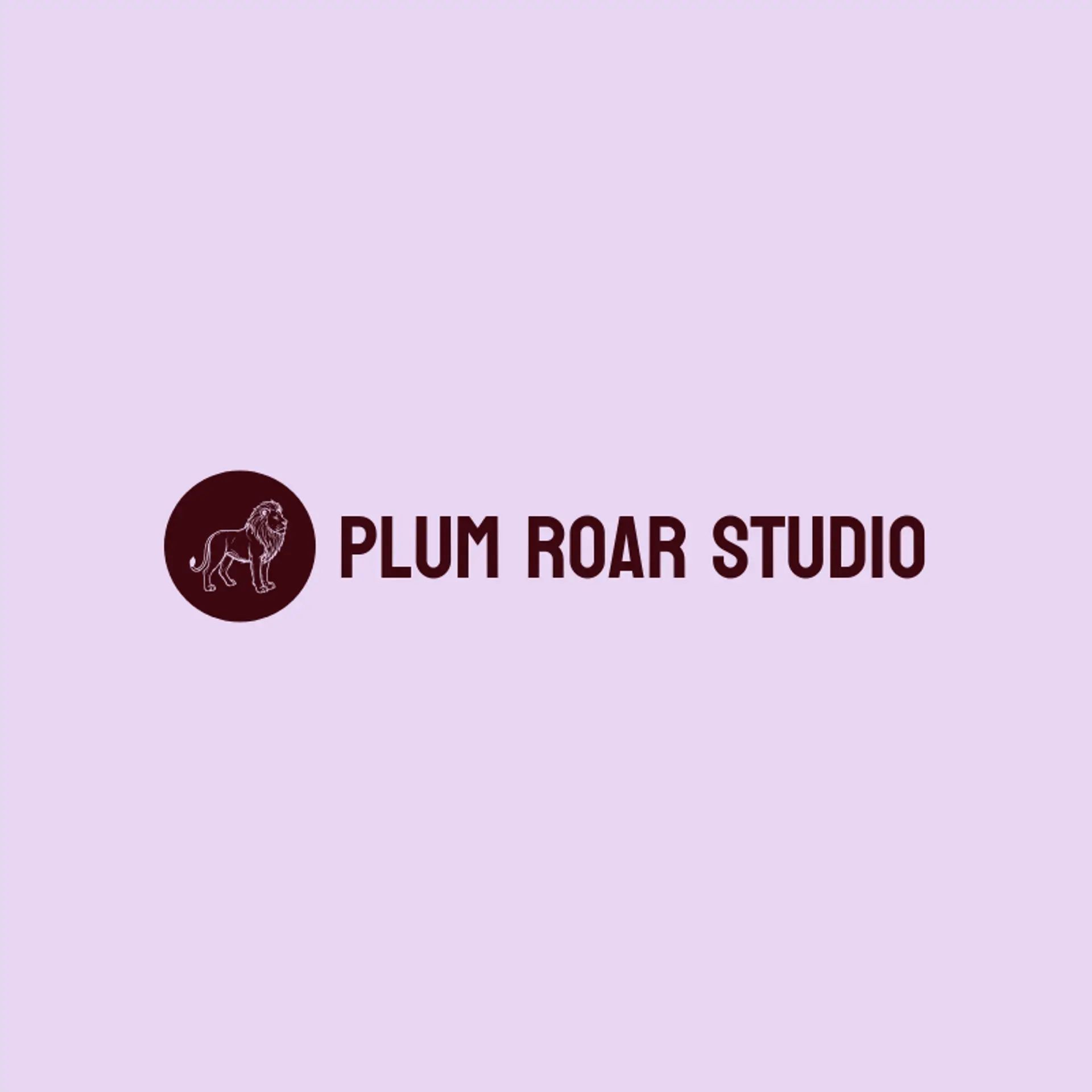 Plum Roar Studio logo for lion
