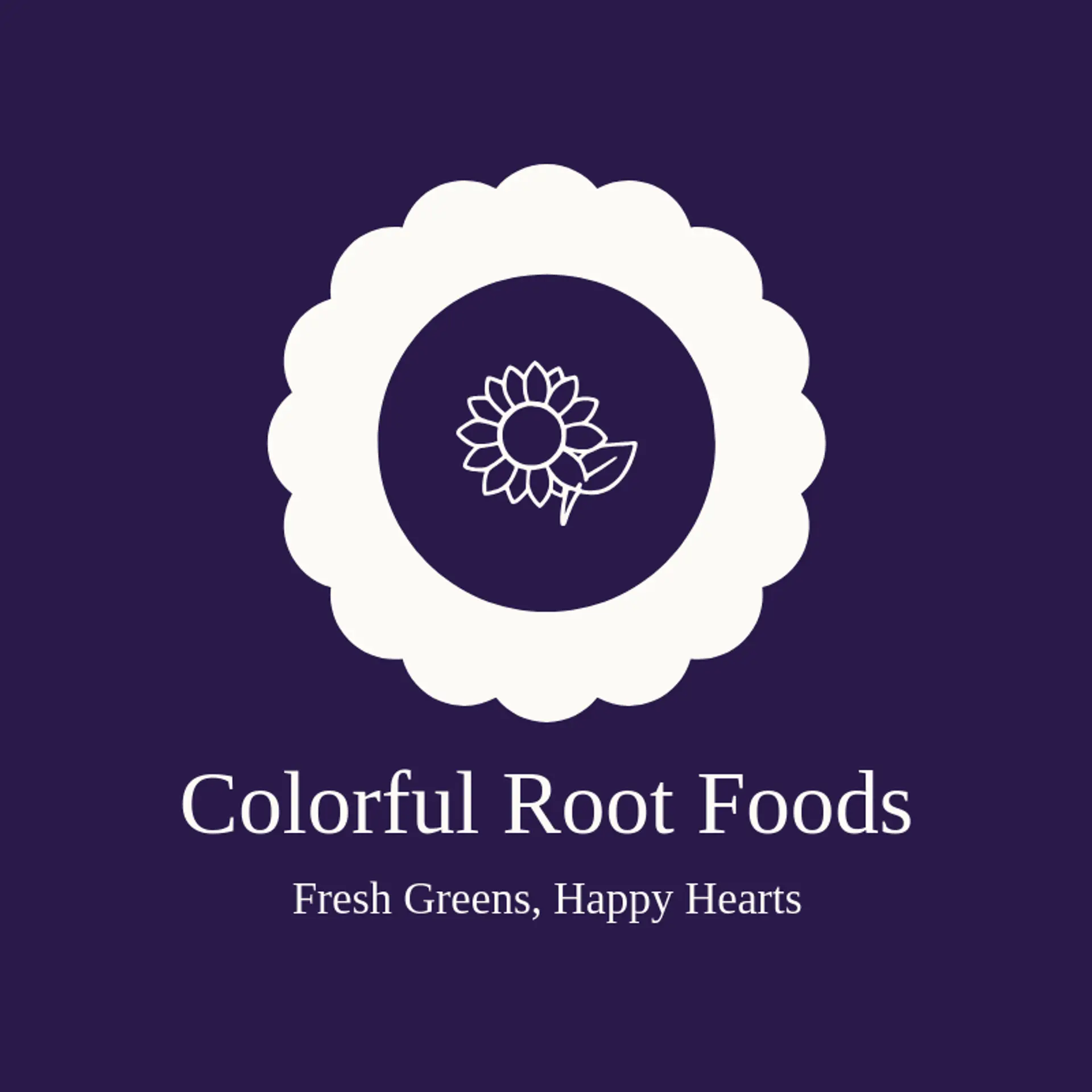 Colorful Root Foods logo for vegetarian
