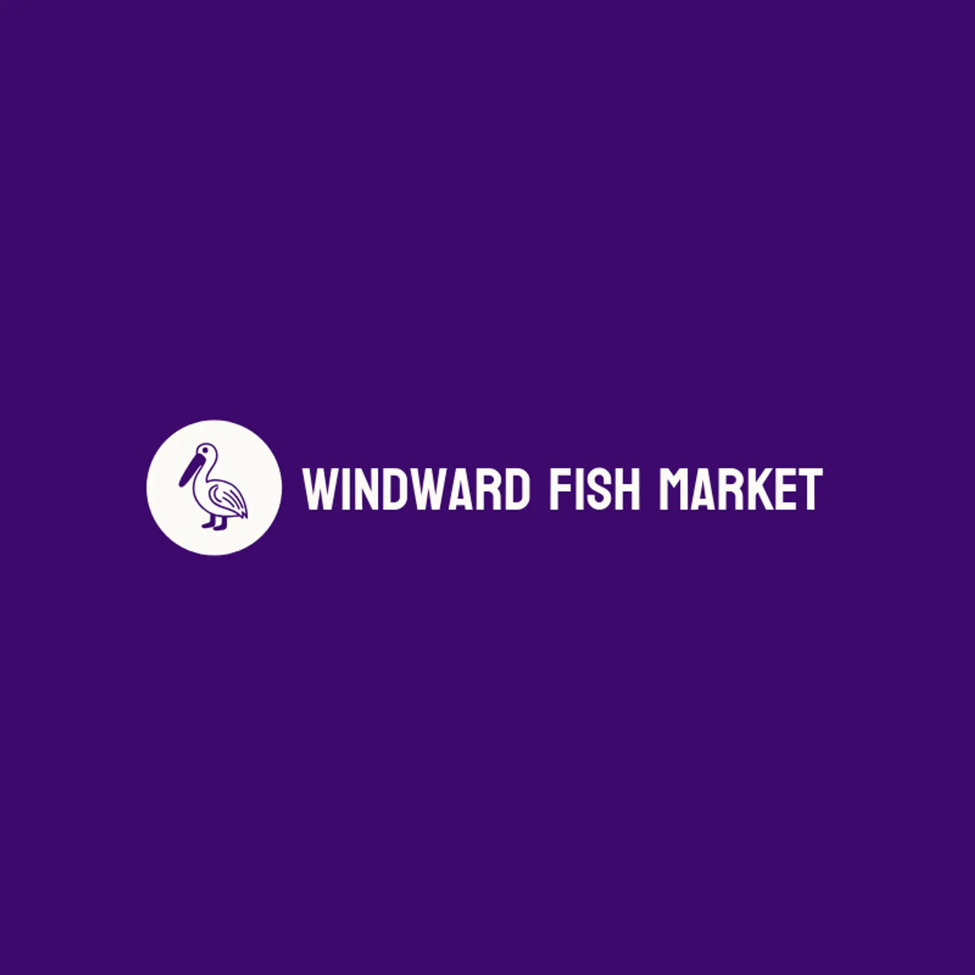 Windward Fish Market logo for pelican