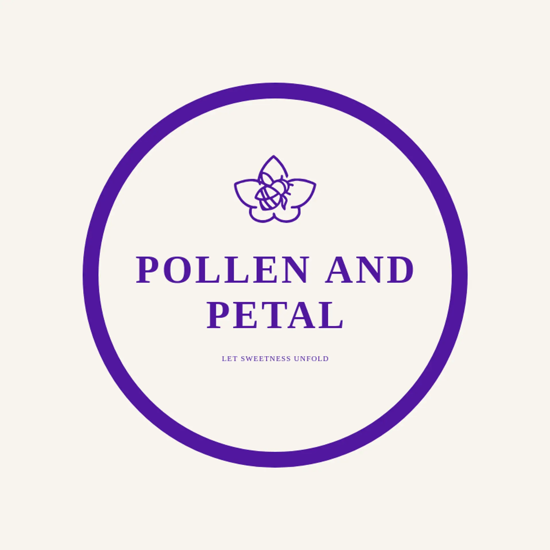 Pollen and Petal logo for honey bee