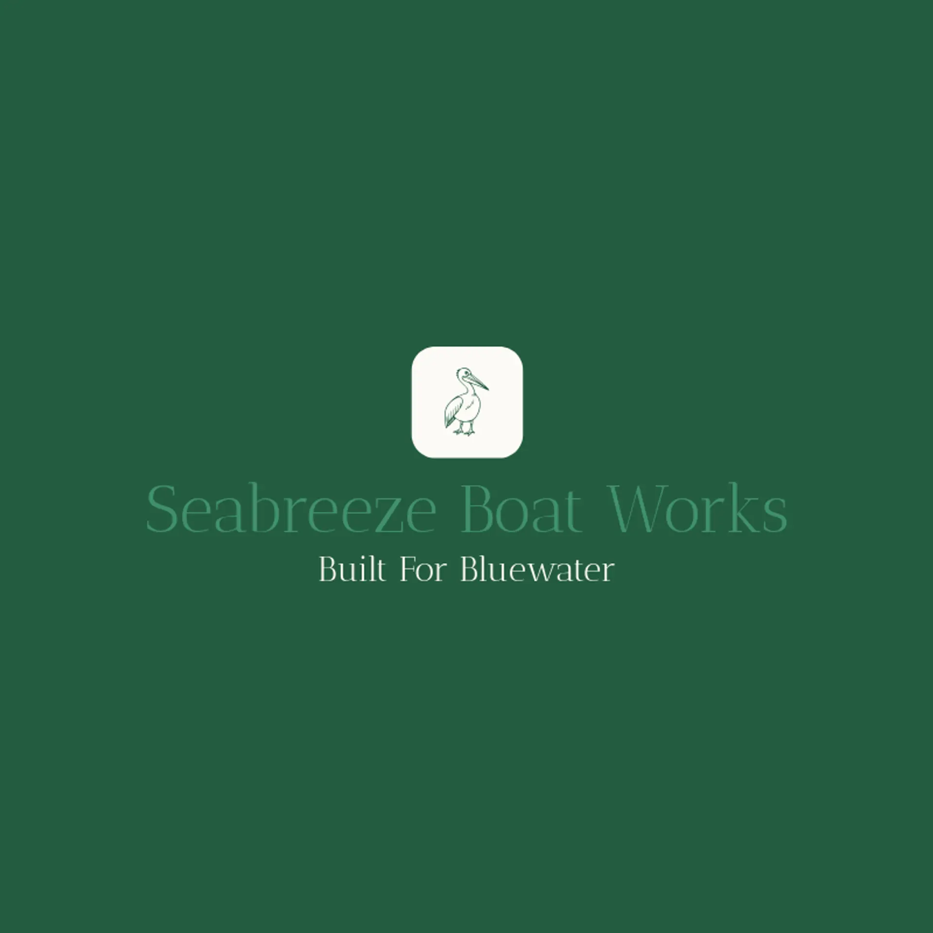Seabreeze Boat Works logo for pelican