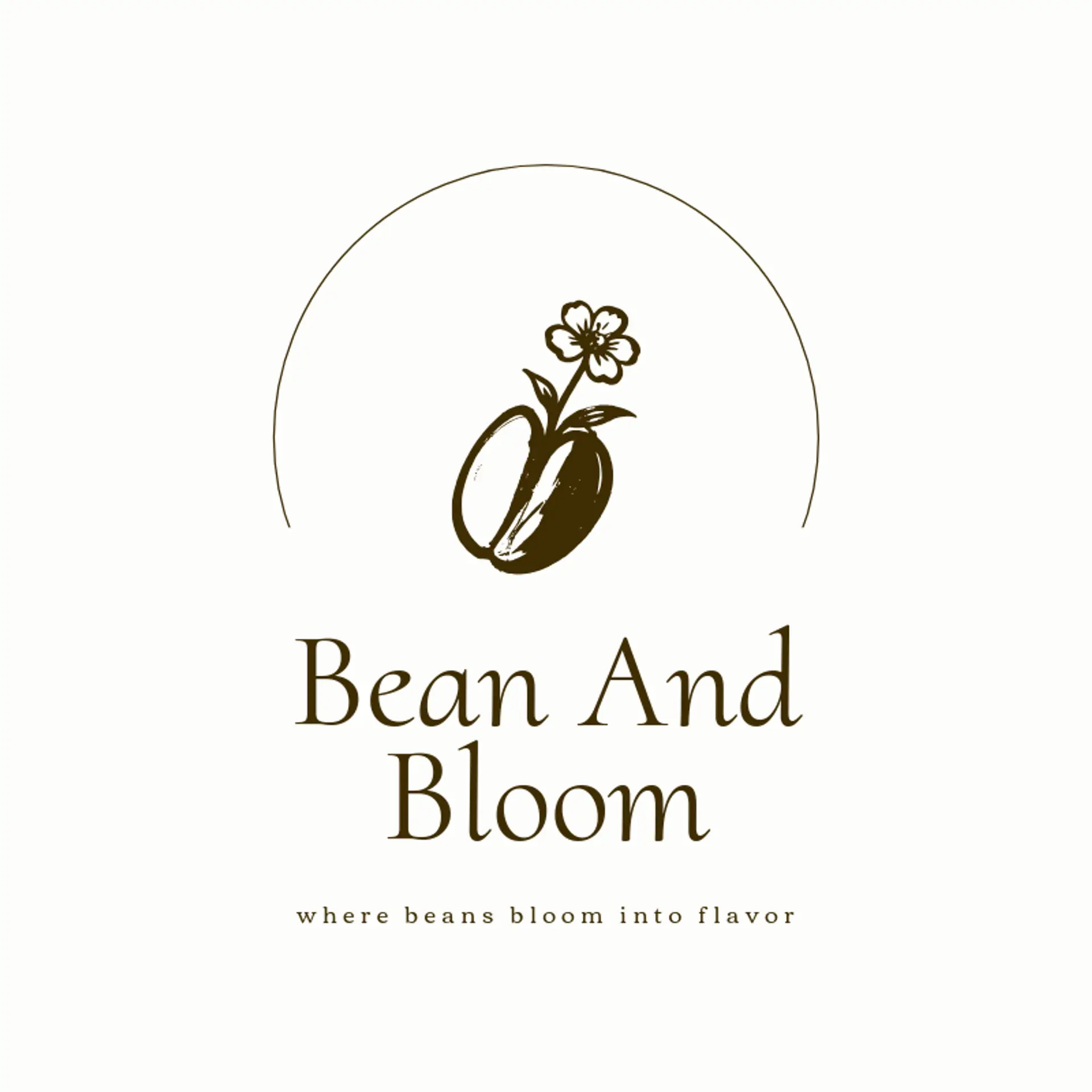Bean and Bloom logo for coffee