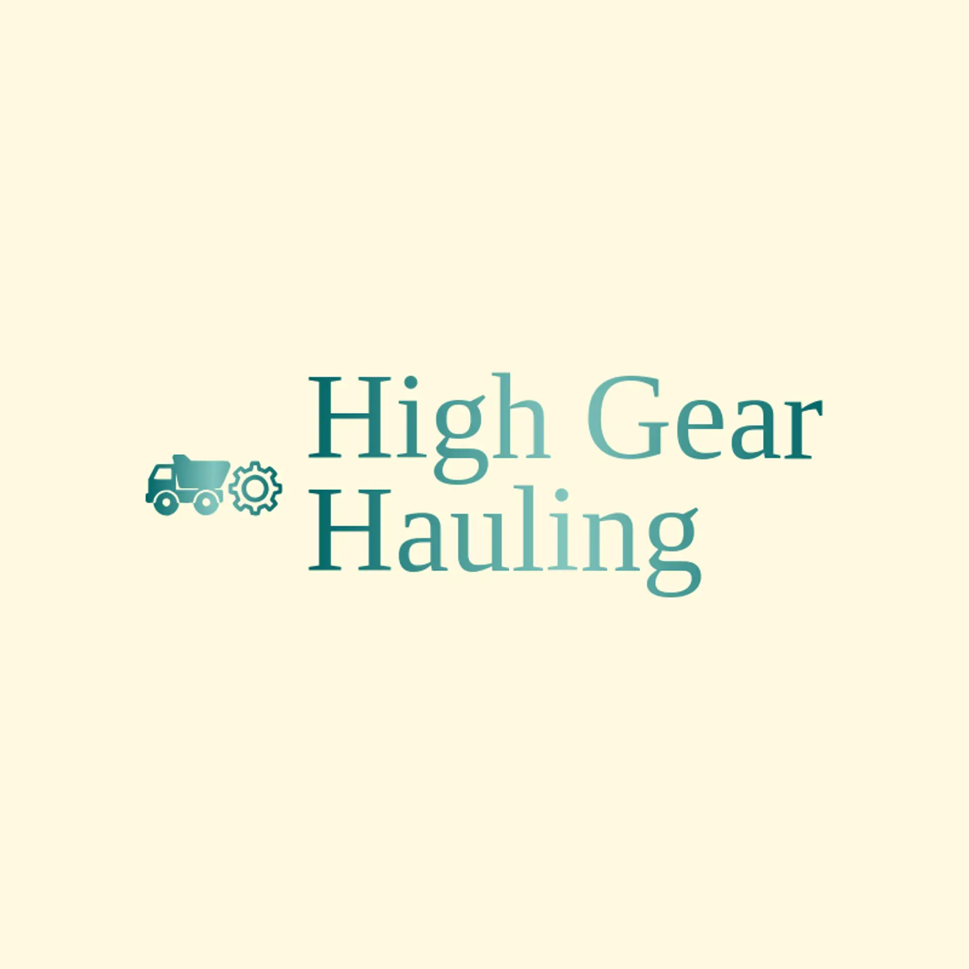 High Gear Hauling logo for dump truck